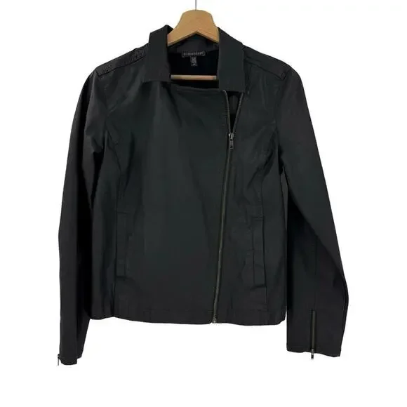 Eileen Fisher Organic Cotton Moto Jacket Sz S Black - Picture 3 of 9